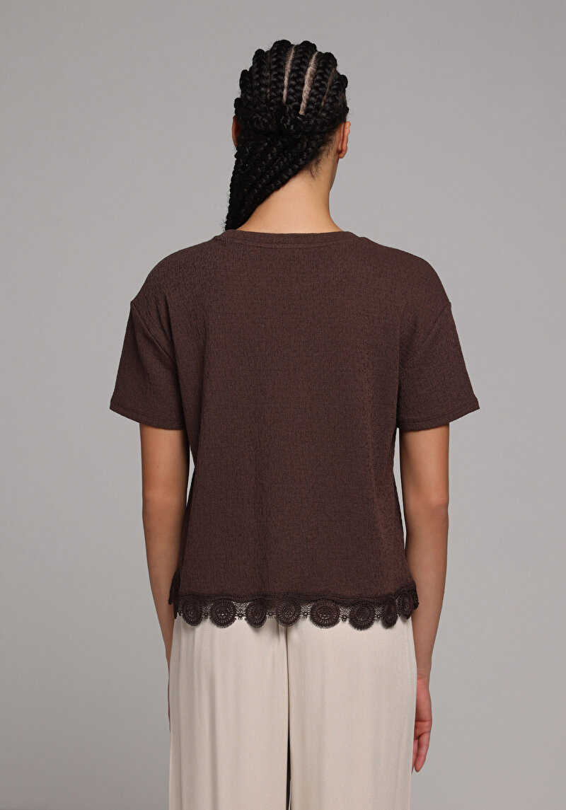 Показати інформацію про Блуза З Коротким Рукавом Жіночий Коричнева