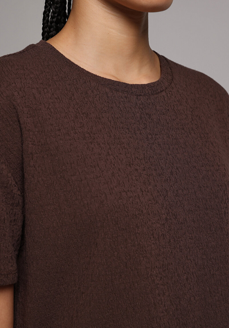 Показати інформацію про Блуза З Коротким Рукавом Жіночий Коричнева