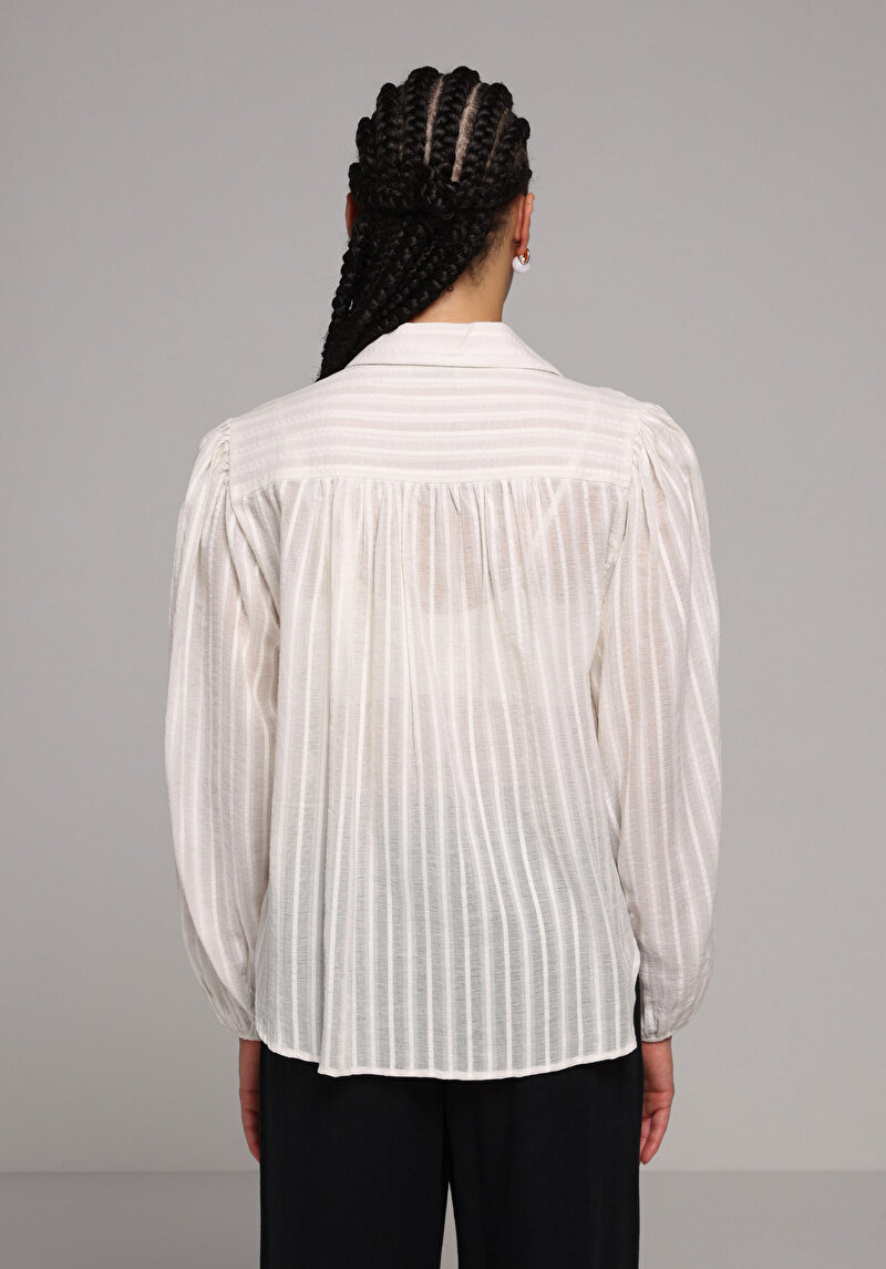 Показати інформацію про Сорочка З Довгим Рукавом Жіноча Бежева