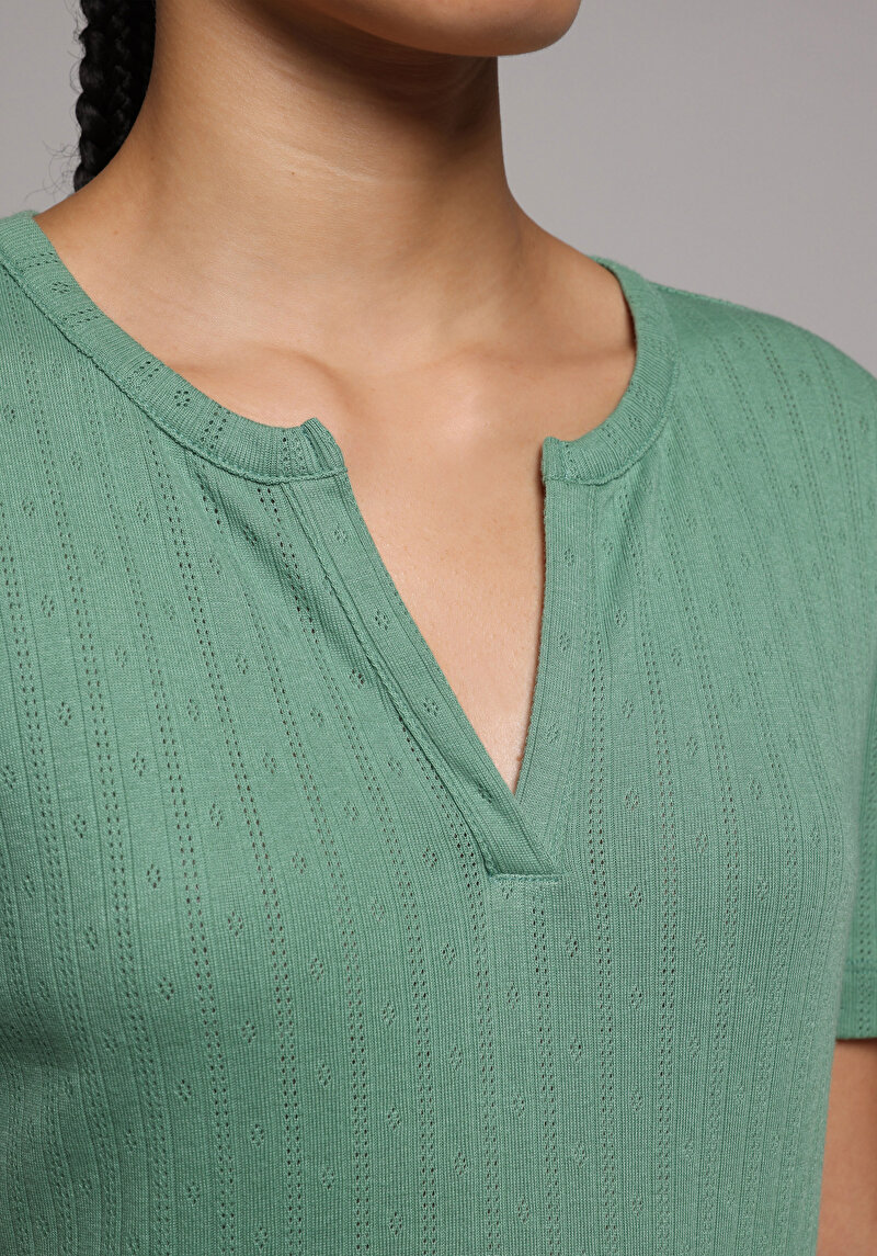 Зображення Блуза З Коротким Рукавом Жіночий Зелена