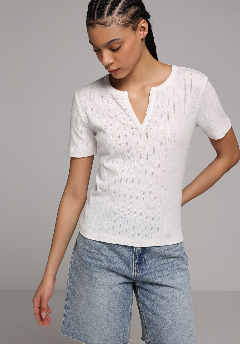 Зображення Блуза З Коротким Рукавом Жіночий Біла