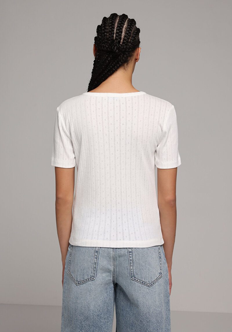 Показати інформацію про Блуза З Коротким Рукавом Жіночий Біла