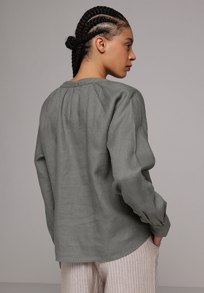 Зображення Сорочка З Довгим Рукавом Жіноча Зелена