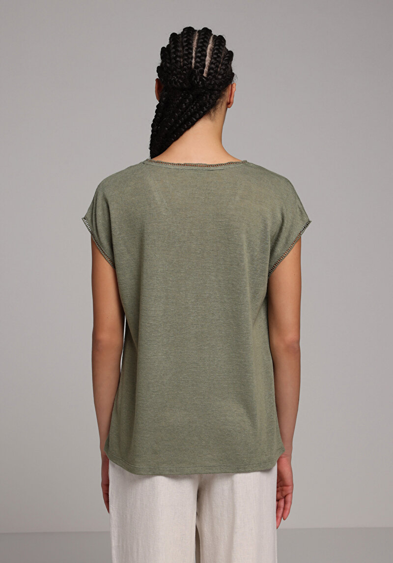 Показати інформацію про Блуза З Коротким Рукавом Жіночий Зелена