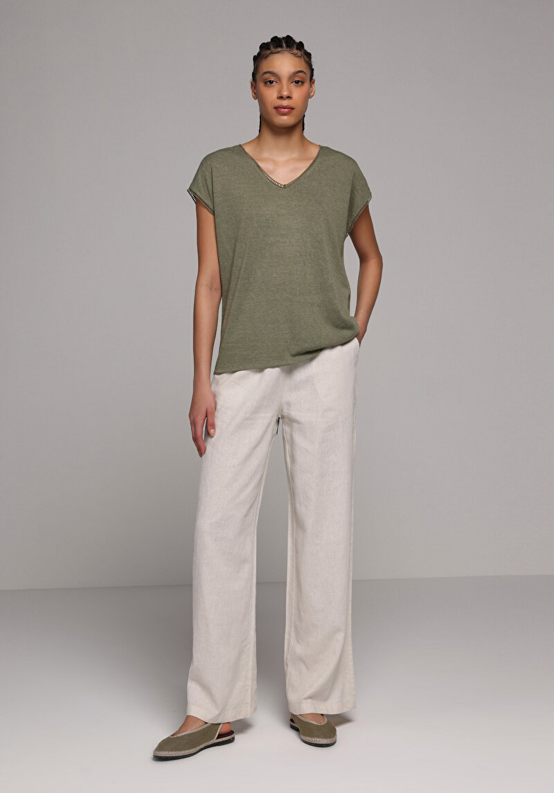 Показати інформацію про Блуза З Коротким Рукавом Жіночий Зелена