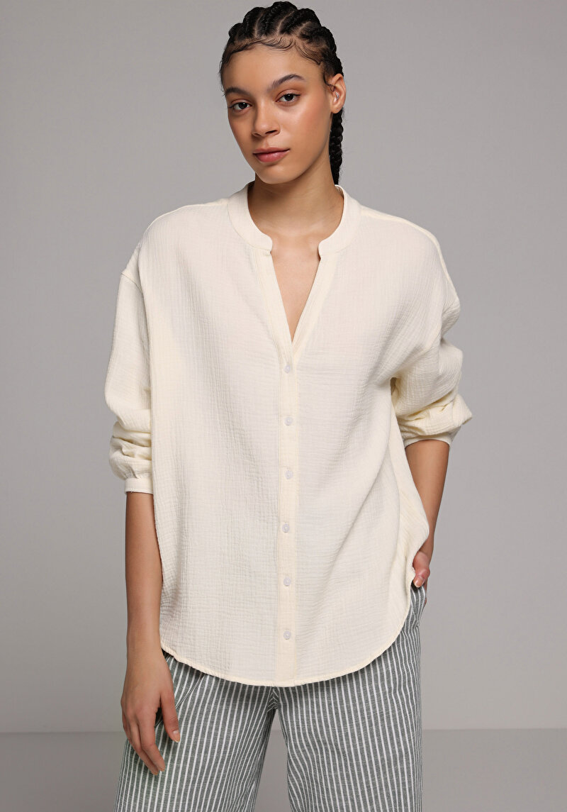 Зображення Сорочка З Довгим Рукавом Жіноча Жовта