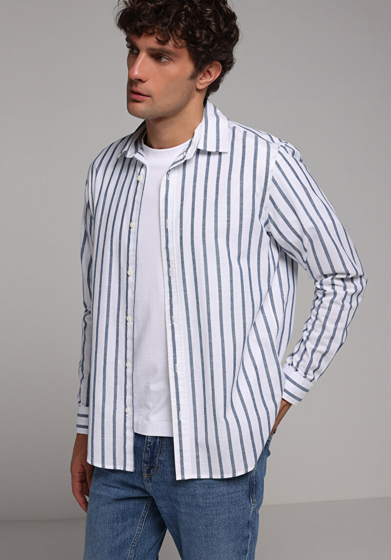 Зображення Сорочка З Довгим Рукавом Чоловіча Блакитна Cl1079443