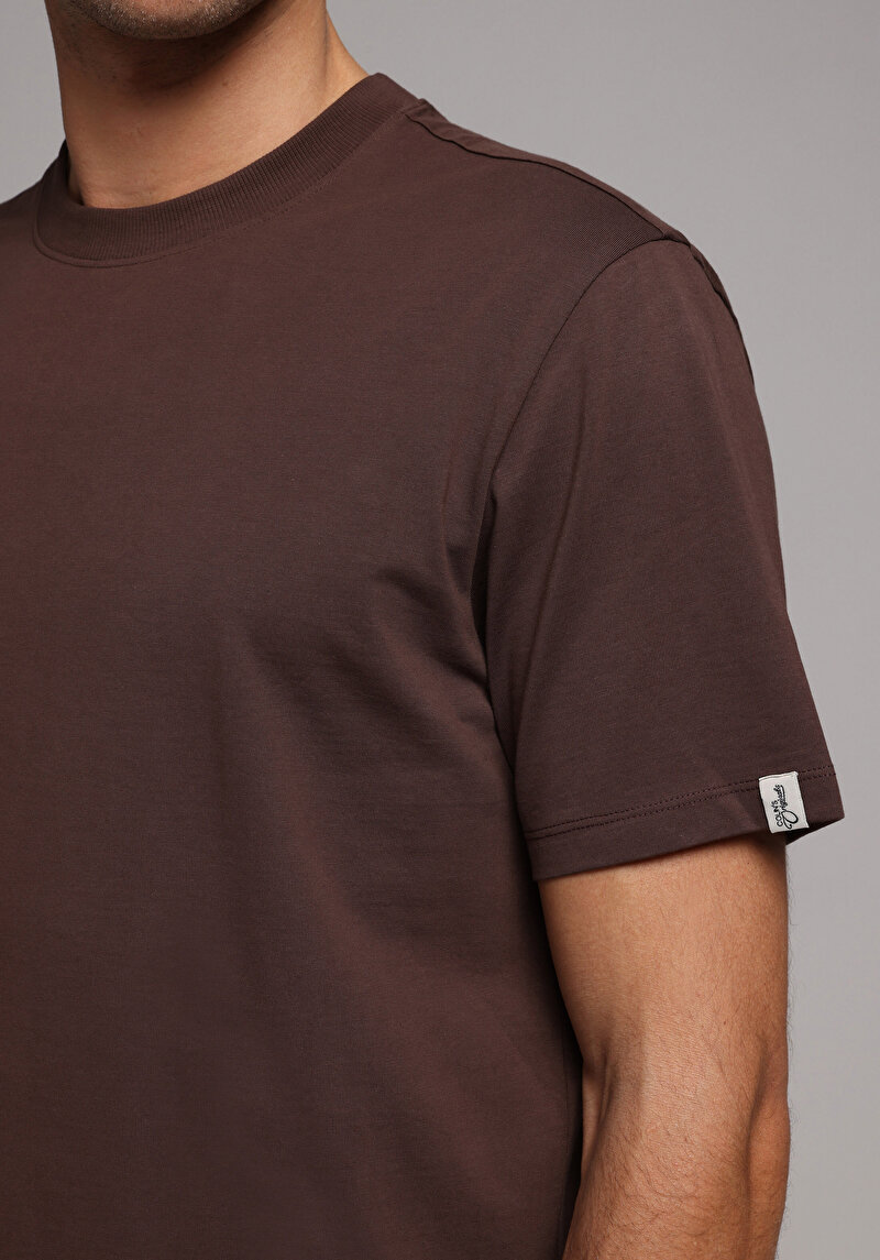 Показати інформацію про Футболка З Коротким Рукавом Чоловіча Коричнева