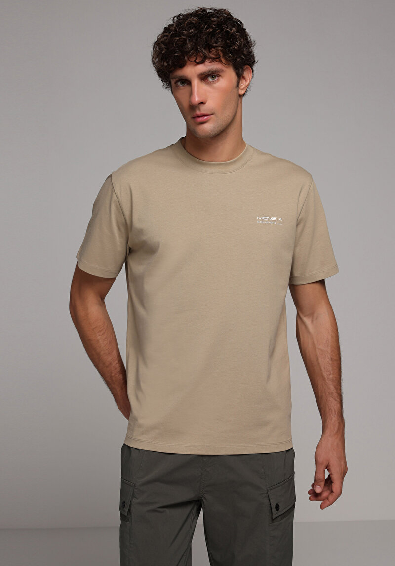 Зображення Футболка З Коротким Рукавом Чоловіча Бежева