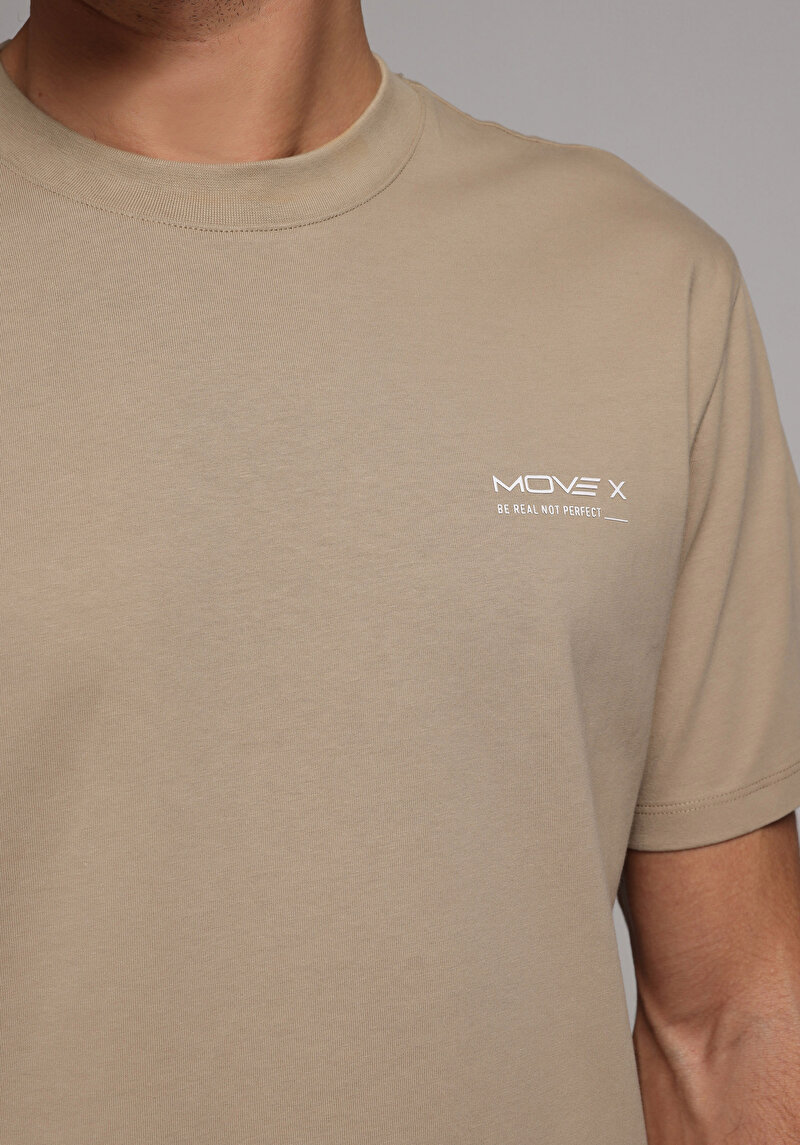 Зображення Футболка З Коротким Рукавом Чоловіча Бежева