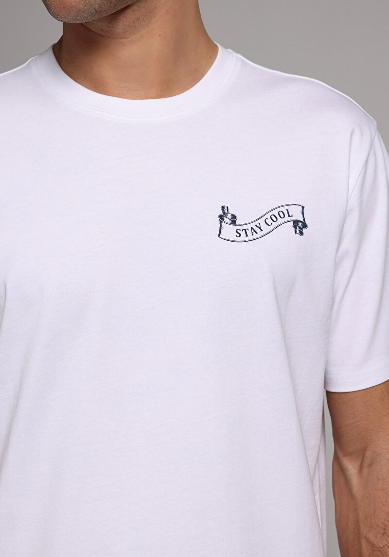 Показати інформацію про Футболка З Коротким Рукавом Чоловіча Біла