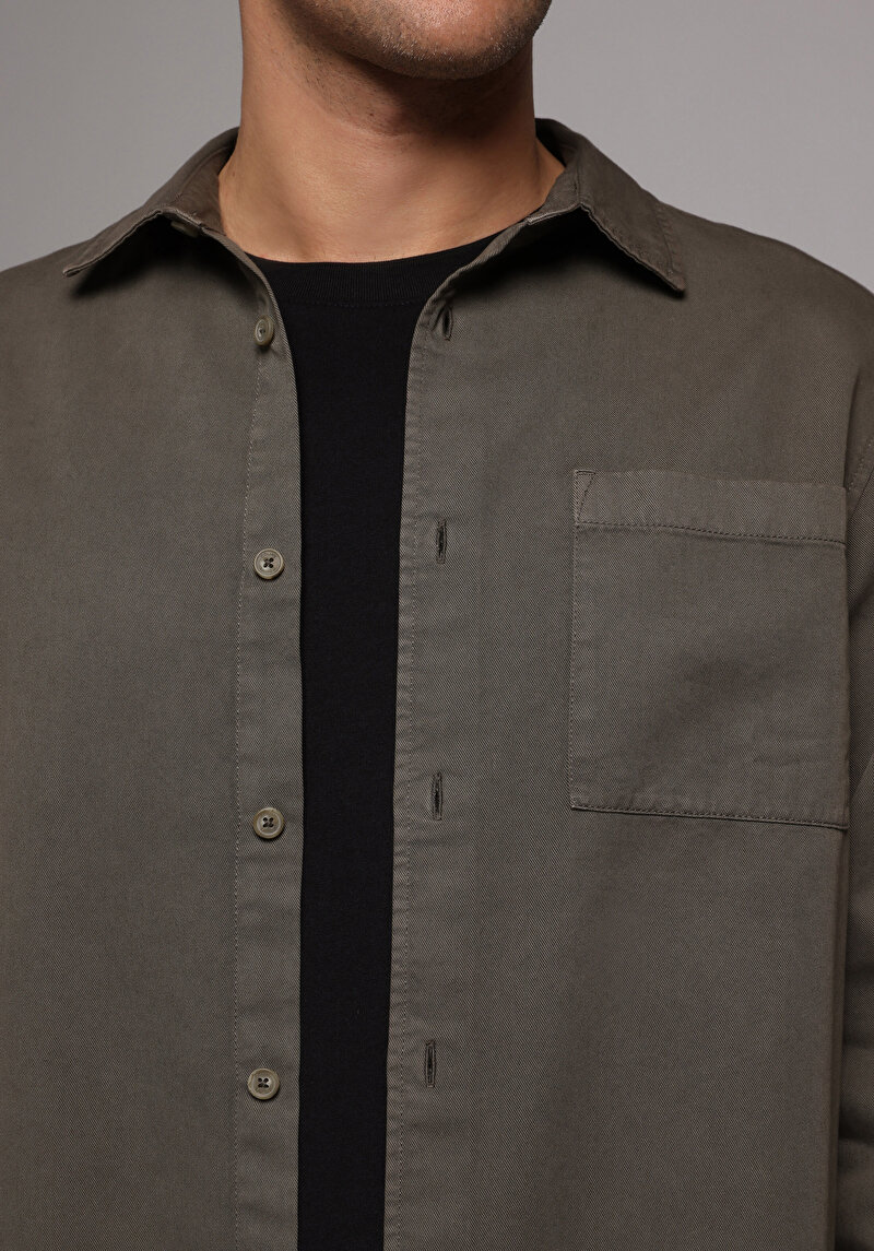 Показати інформацію про Сорочка З Довгим Рукавом Чоловіча Зелена  Cl1076516