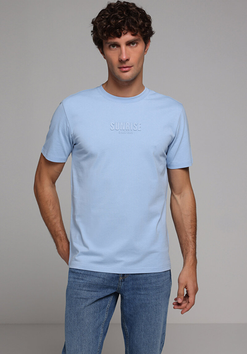 Зображення Футболка З Коротким Рукавом Чоловіча Блакитна