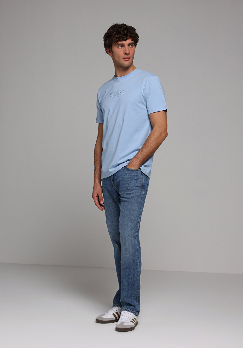 Зображення Футболка З Коротким Рукавом Чоловіча Блакитна