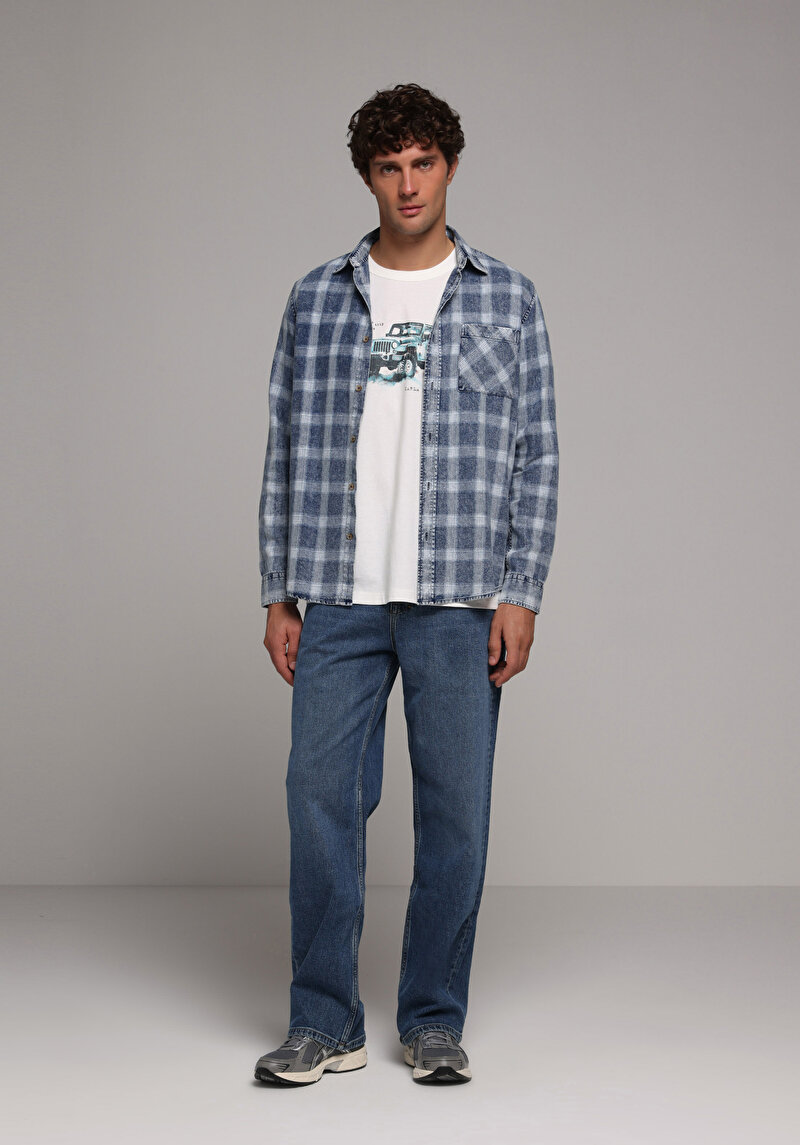 Зображення Сорочка З Довгим Рукавом Чоловіча Блакитна Cl1078994