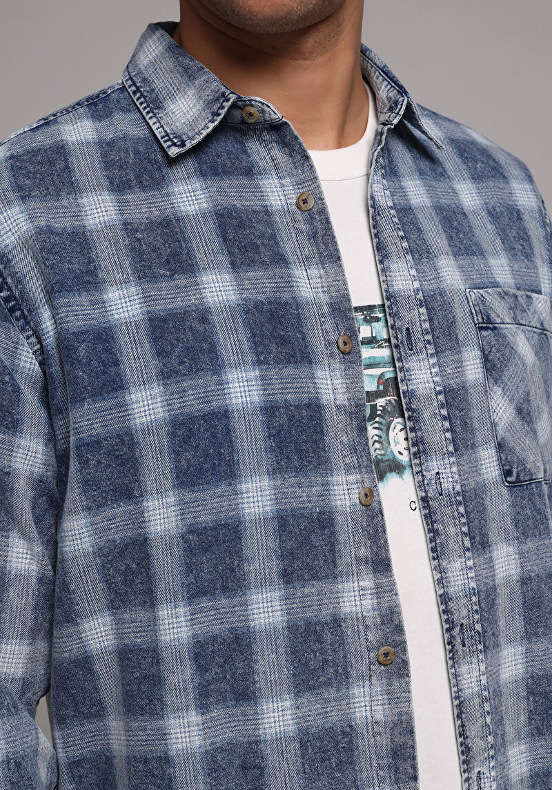 Зображення Сорочка З Довгим Рукавом Чоловіча Блакитна Cl1078994