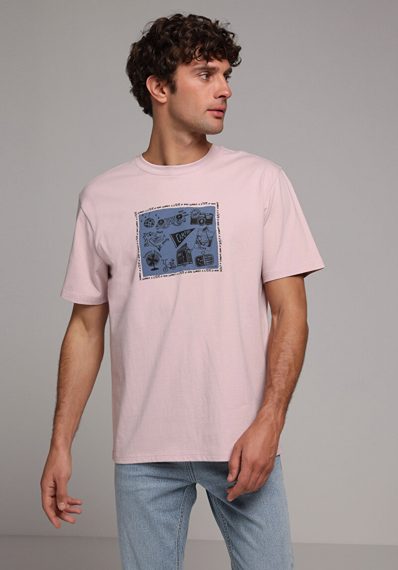 Зображення Футболка З Коротким Рукавом Чоловіча Рожева