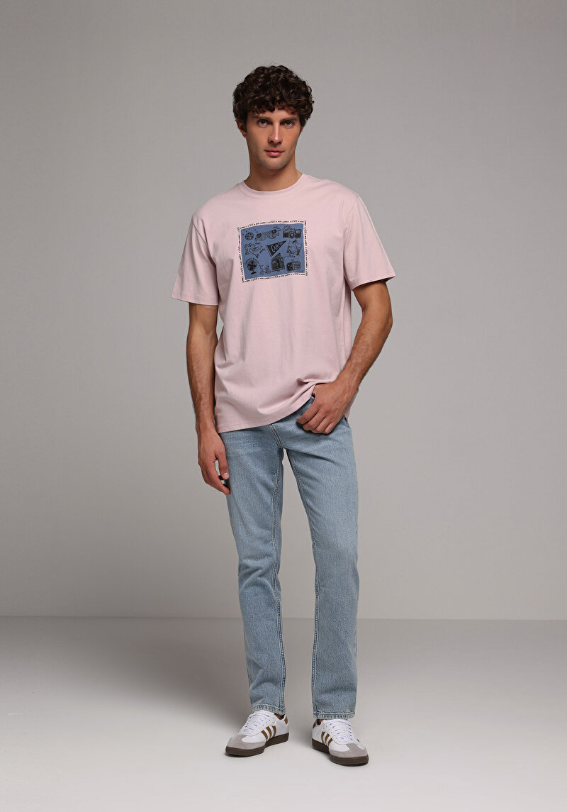 Зображення Футболка З Коротким Рукавом Чоловіча Рожева