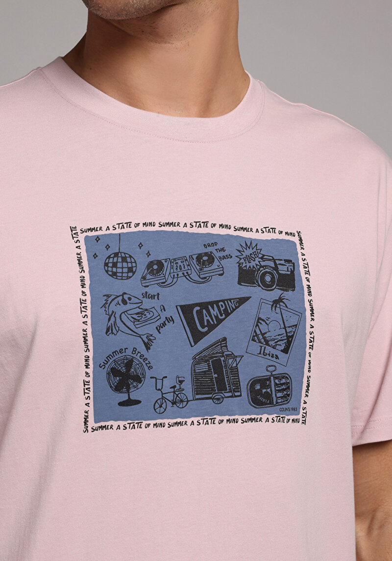 Зображення Футболка З Коротким Рукавом Чоловіча Рожева