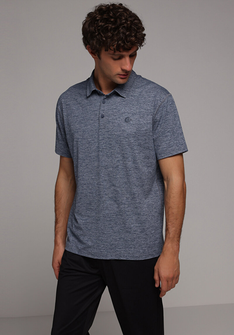 Зображення Поло З Коротким Рукавом Чоловіче Синє