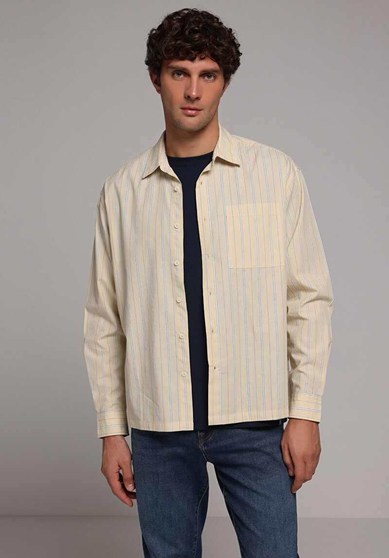 Зображення Сорочка З Довгим Рукавом Чоловіча Жовта  Cl1079095