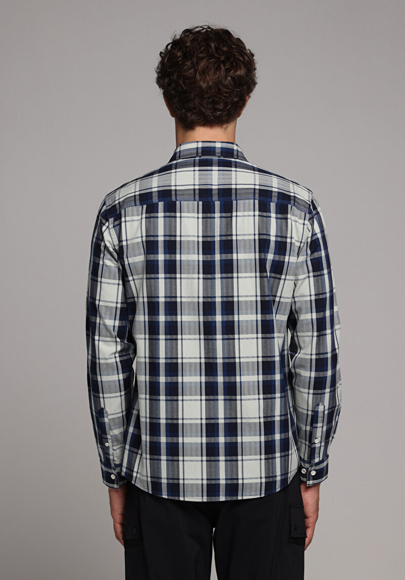 Показати інформацію про Сорочка З Довгим Рукавом Чоловіча Синя  Cl1079219