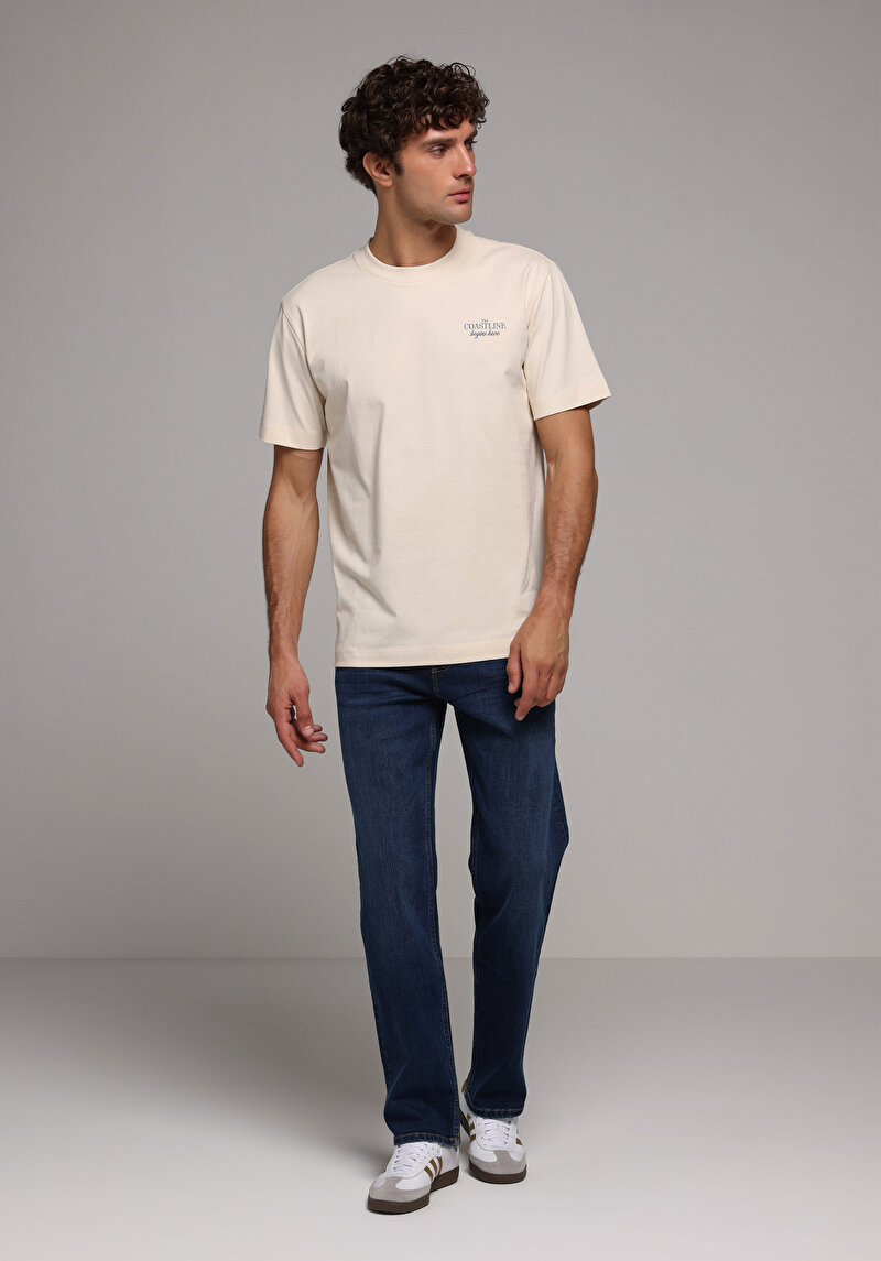 Зображення Футболка З Коротким Рукавом Чоловіча Бежева