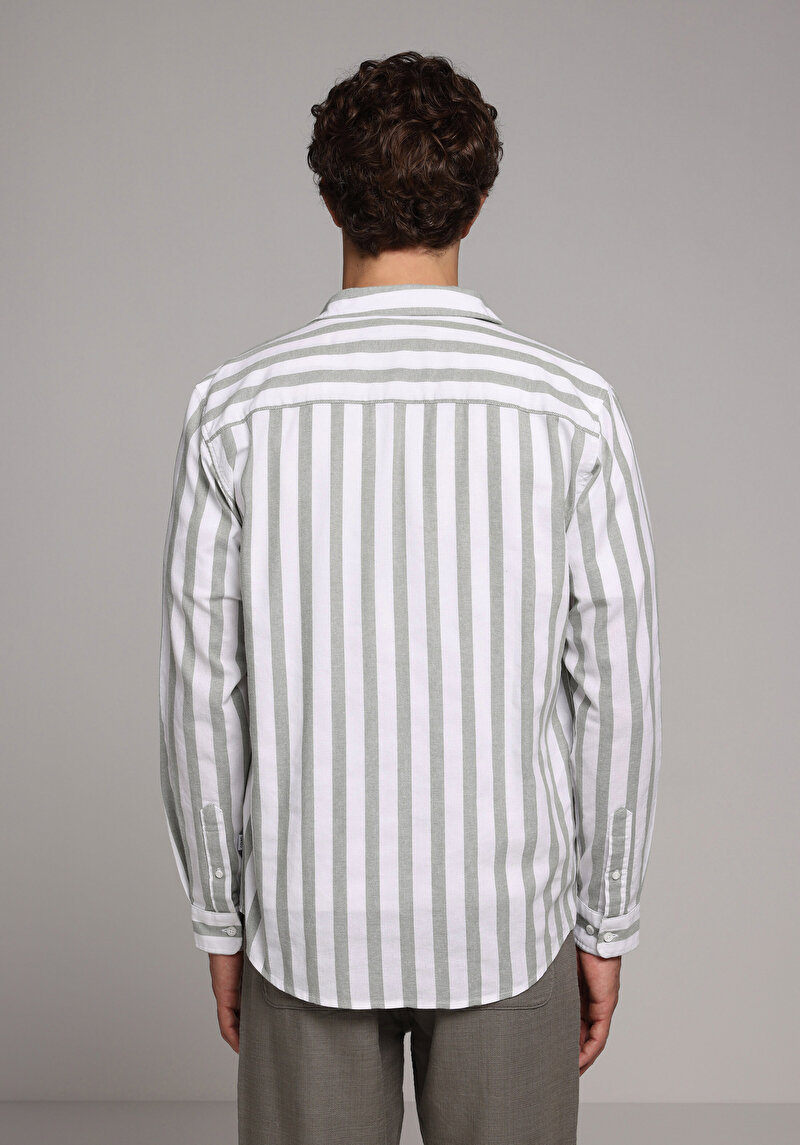 Показати інформацію про Сорочка З Довгим Рукавом Чоловіча Зелена  Cl1079312