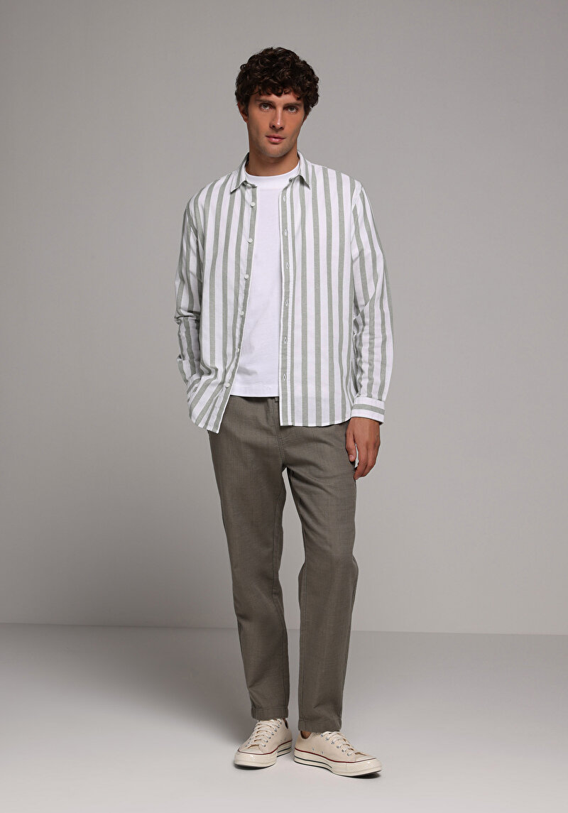 Показати інформацію про Сорочка З Довгим Рукавом Чоловіча Зелена  Cl1079312