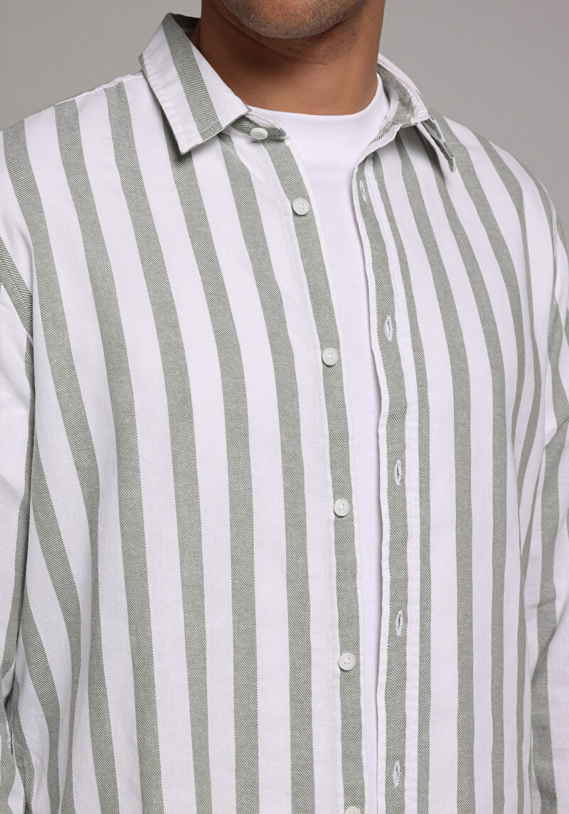 Показати інформацію про Сорочка З Довгим Рукавом Чоловіча Зелена  Cl1079312