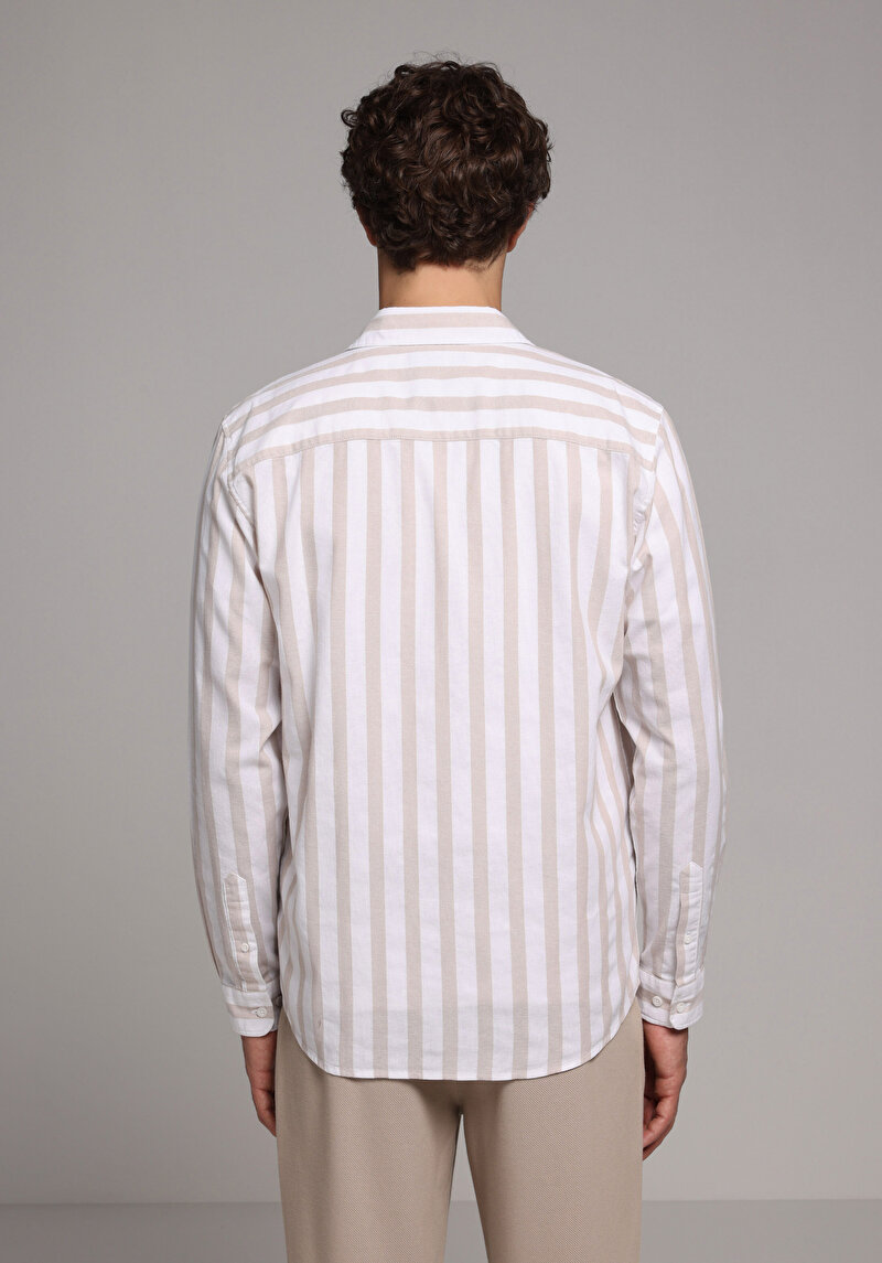 Показати інформацію про Сорочка З Довгим Рукавом Чоловіча Бежева  Cl1079312