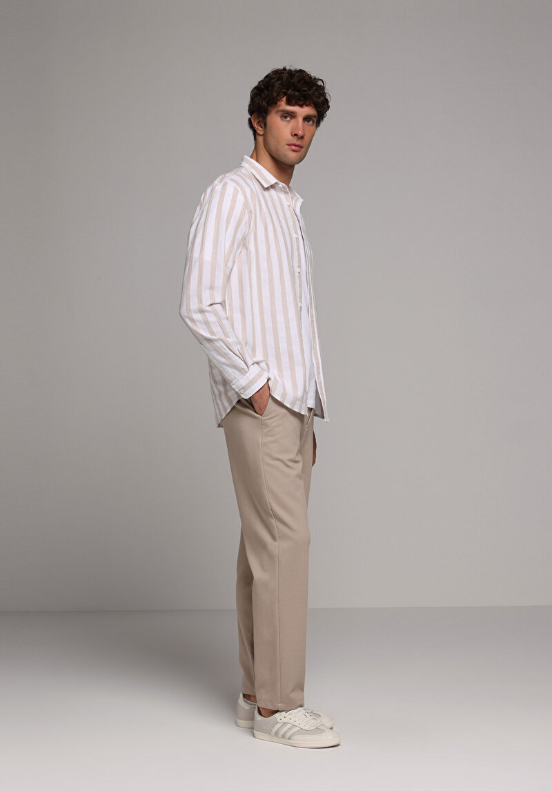 Показати інформацію про Сорочка З Довгим Рукавом Чоловіча Бежева  Cl1079312