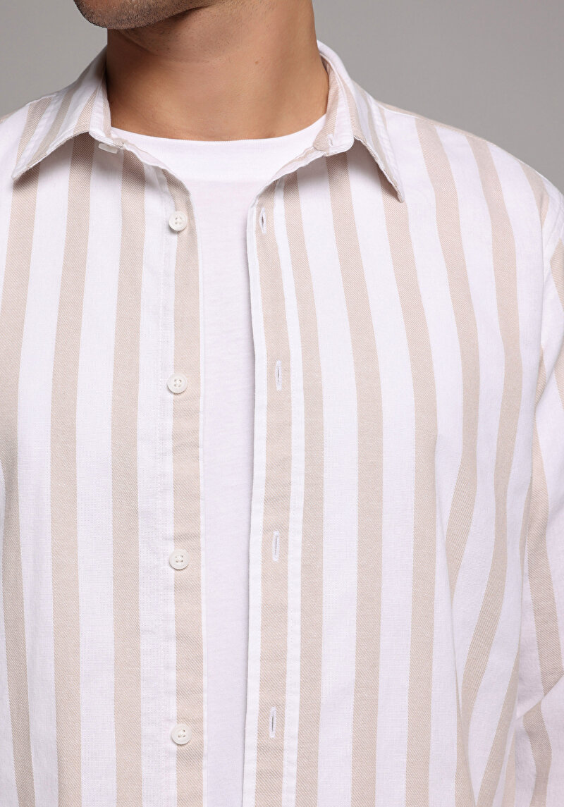 Зображення Сорочка З Довгим Рукавом Чоловіча Бежева Cl1079312