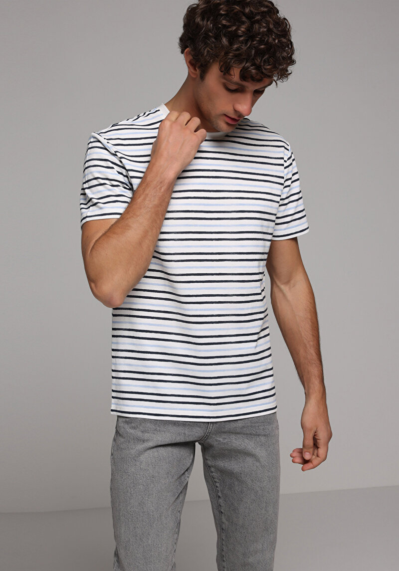 Зображення Футболка З Коротким Рукавом Чоловіча Блакитна