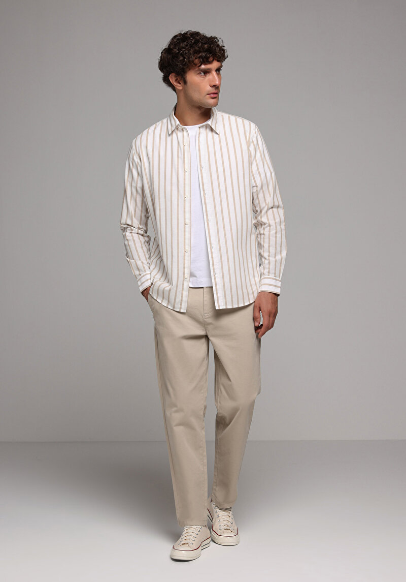 Зображення Сорочка З Довгим Рукавом Чоловіча Бежева Cl1079443