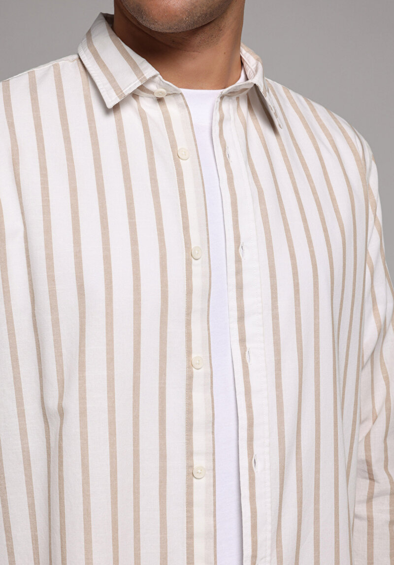 Зображення Сорочка З Довгим Рукавом Чоловіча Бежева Cl1079443