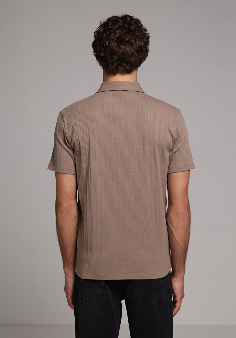 Показати інформацію про Поло З Коротким Рукавом Чоловіче Коричневе