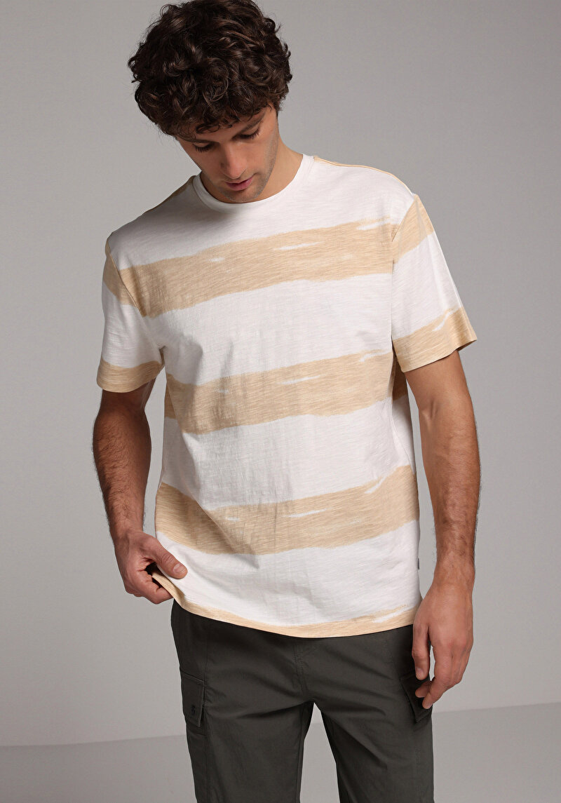 Зображення Футболка З Коротким Рукавом Чоловіча Бежева