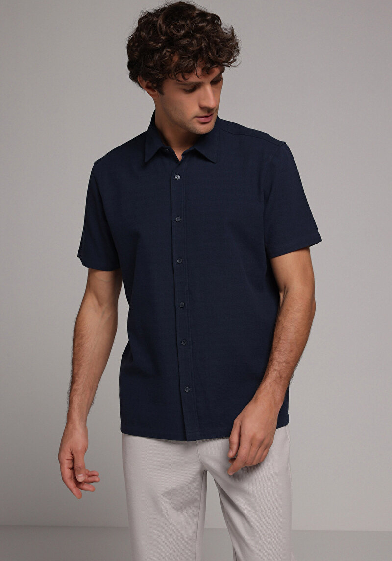 Зображення Сорочка З Коротким Рукавом Чоловіча Синя Cl1078375