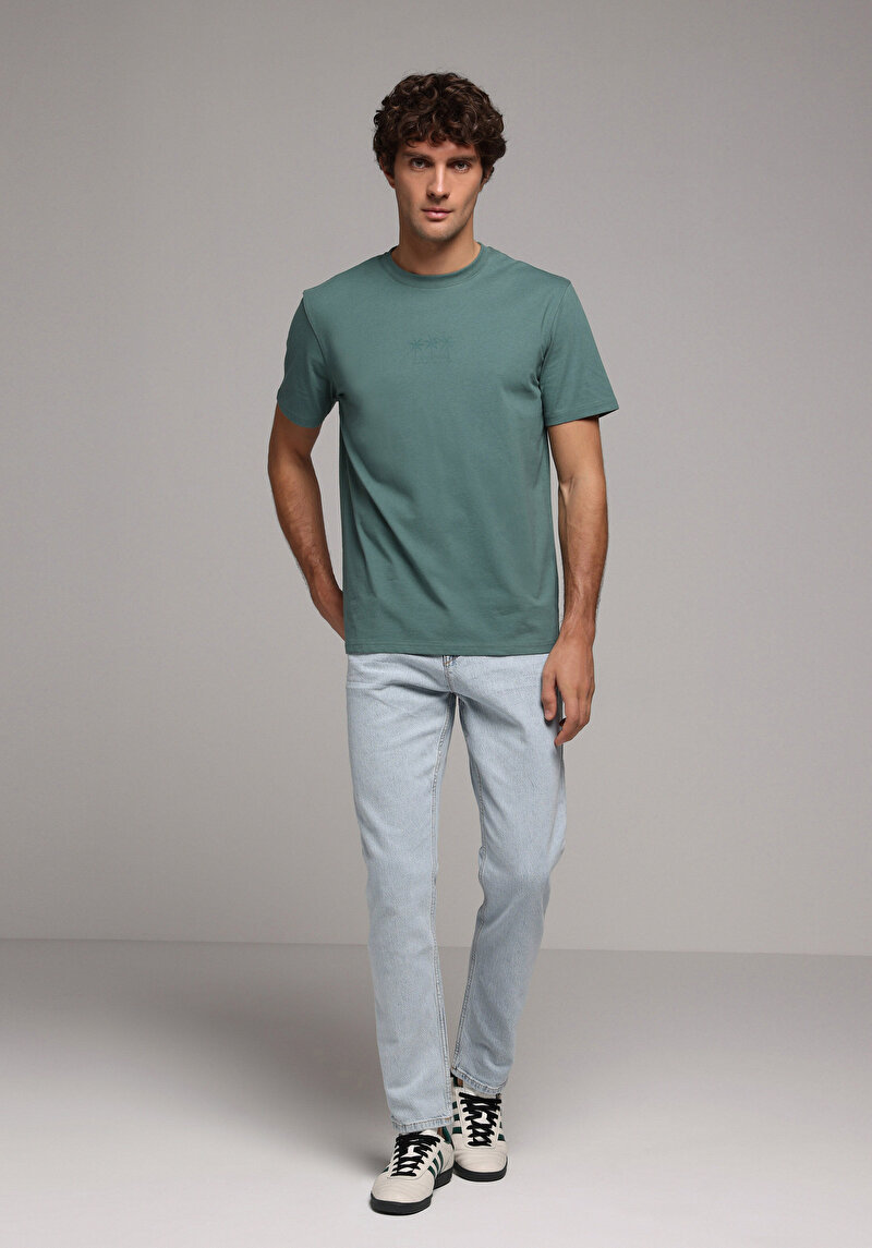 Показати інформацію про Футболка З Коротким Рукавом Чоловіча Зелена