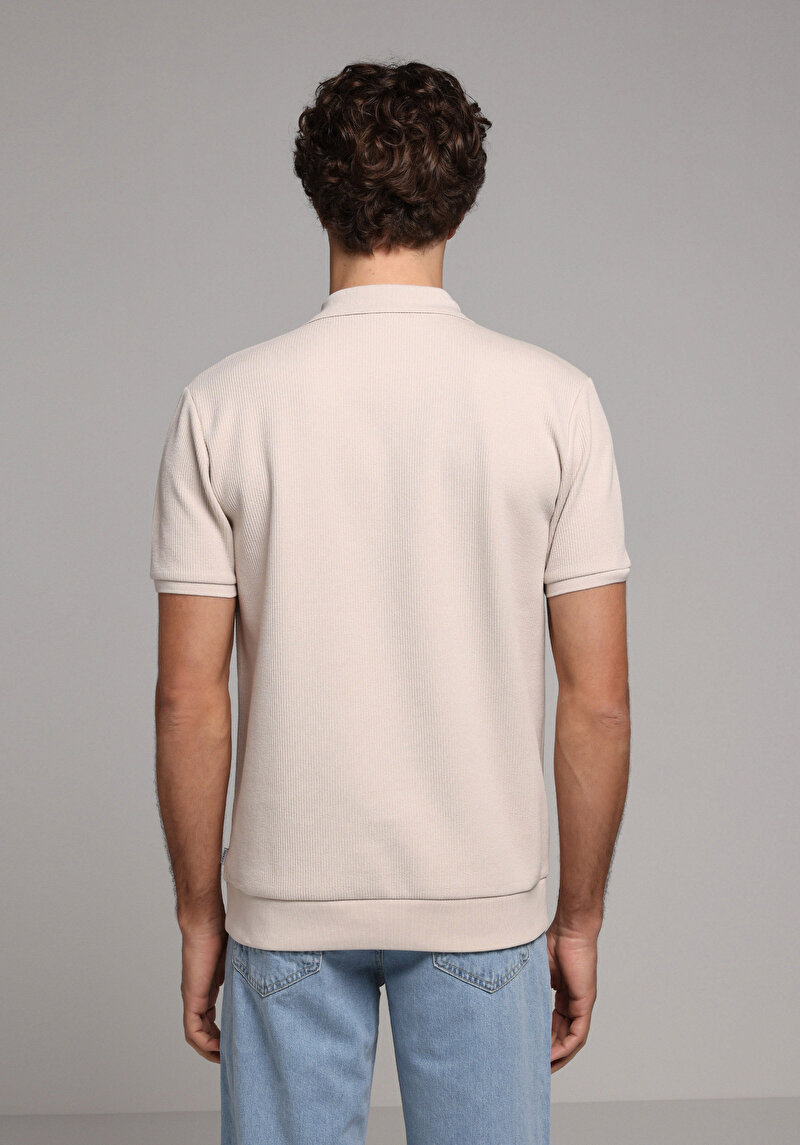 Показати інформацію про Поло З Коротким Рукавом Чоловіче Бежеве