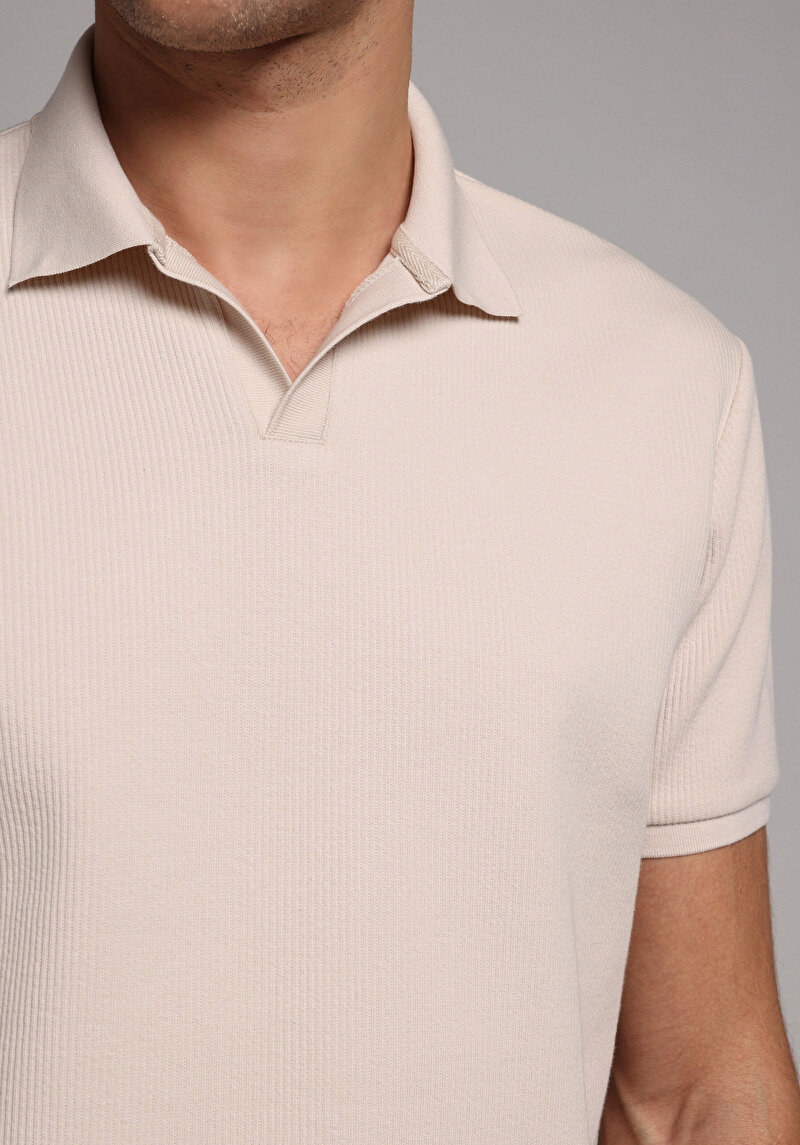 Показати інформацію про Поло З Коротким Рукавом Чоловіче Бежеве