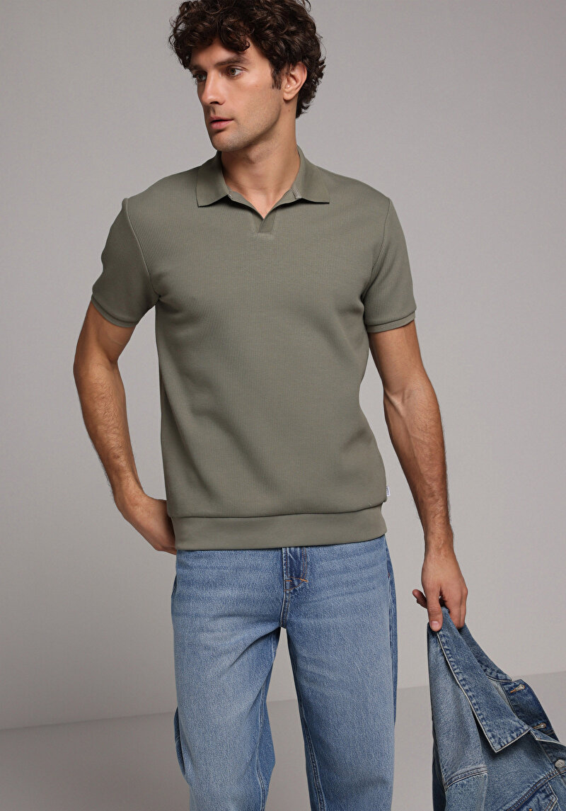 Зображення Поло З Коротким Рукавом Чоловіче Зелене