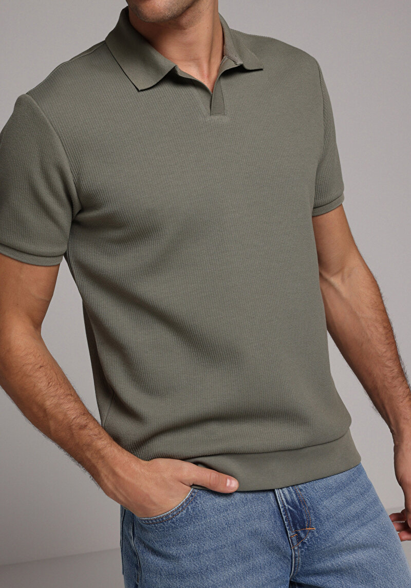 Зображення Поло З Коротким Рукавом Чоловіче Зелене