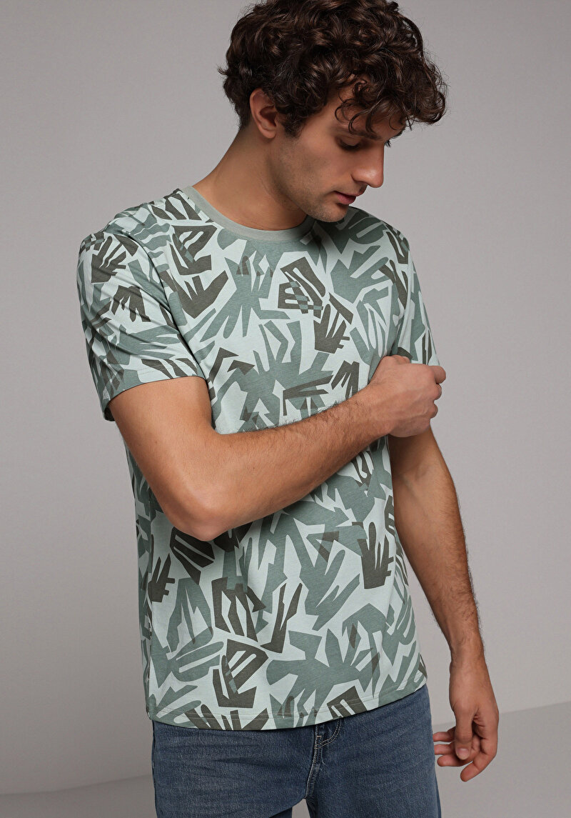 Зображення Футболка З Коротким Рукавом Чоловіча Зелена