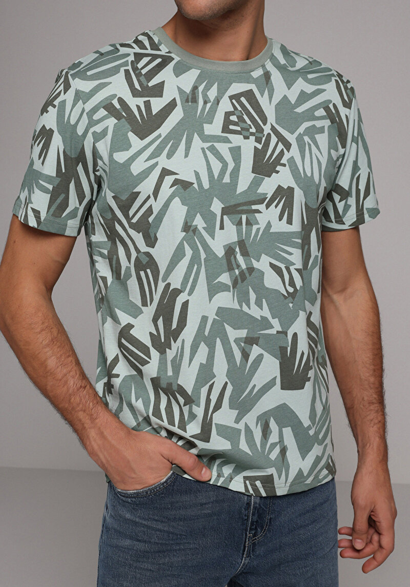 Зображення Футболка З Коротким Рукавом Чоловіча Зелена