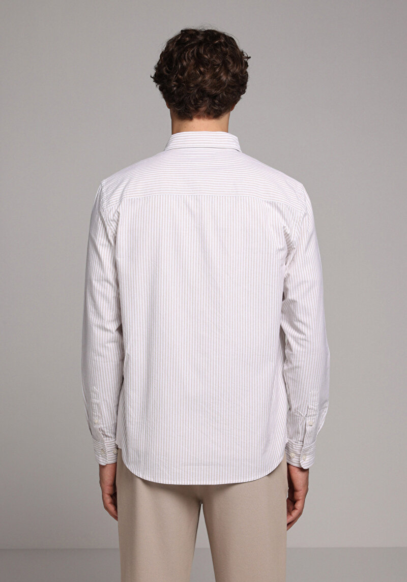 Зображення Сорочка З Довгим Рукавом Чоловіча Бежева Cl1079703