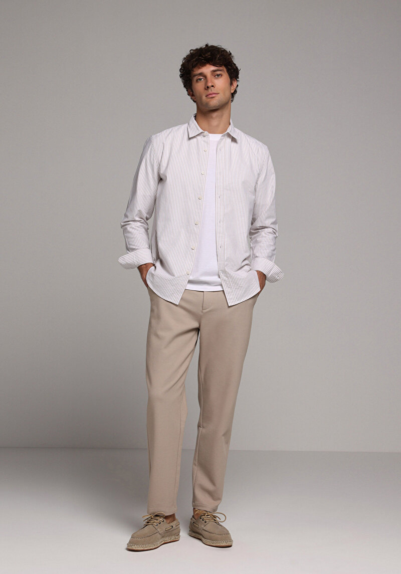 Зображення Сорочка З Довгим Рукавом Чоловіча Бежева  Cl1079703