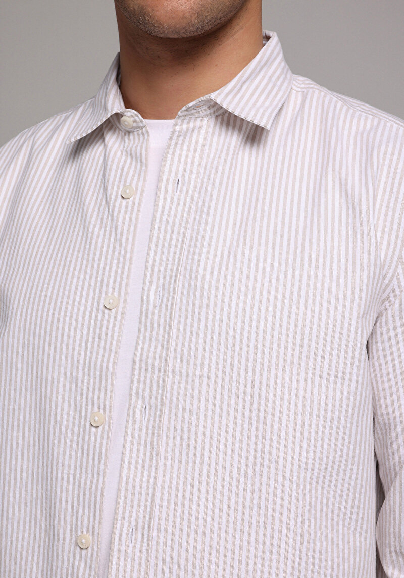 Зображення Сорочка З Довгим Рукавом Чоловіча Бежева Cl1079703