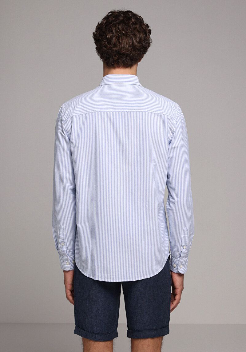 Зображення Сорочка З Довгим Рукавом Чоловіча Блакитна Cl1079703